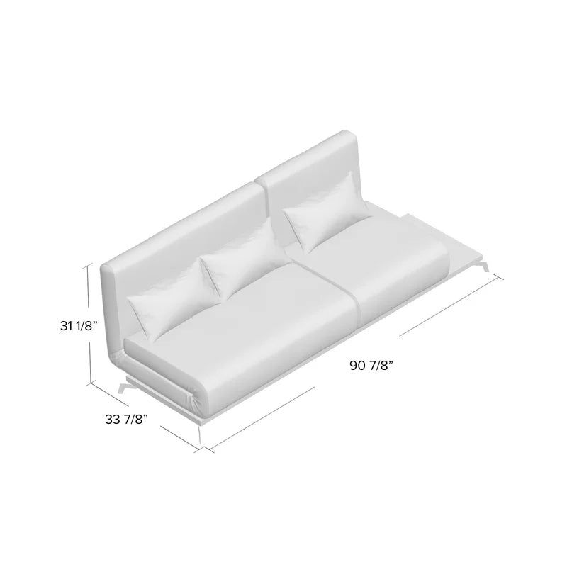 Sofa Bed: 90.9'' Upholstered Cushion Back Sofa Cum Bed