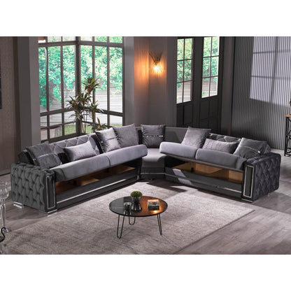 Sofa Bed: L Shape Sofa Cum Bed Black