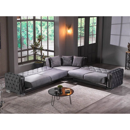Sofa Bed: L Shape Sofa Cum Bed Black