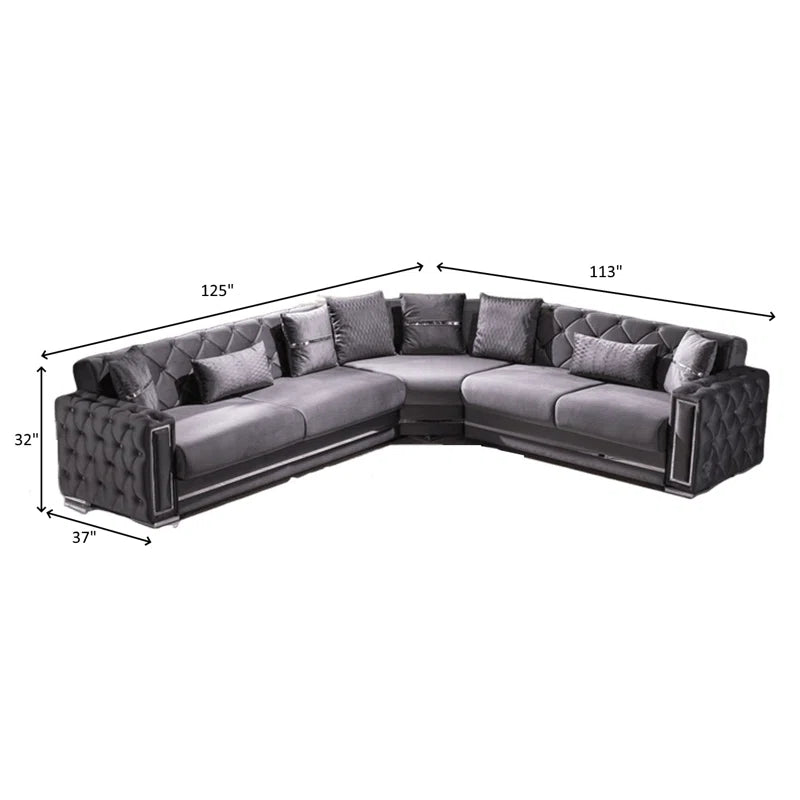 Sofa Bed: L Shape Sofa Cum Bed Black