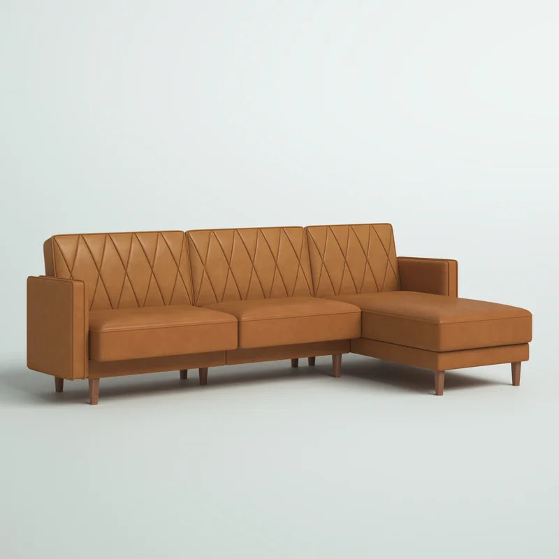 Sofa Bed: Leather Sectional L Shape Sofa Cum Bed