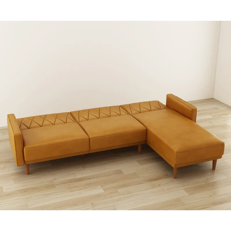 Sofa Bed: Leather Sectional L Shape Sofa Cum Bed
