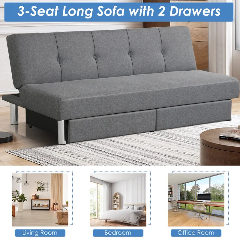 Sofa Bed: Twin 70'' Upholstered Sofa Cum Bed