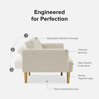 Sofa Cum Bed: 77.5'' Upholstered Convertible Sofa Bed