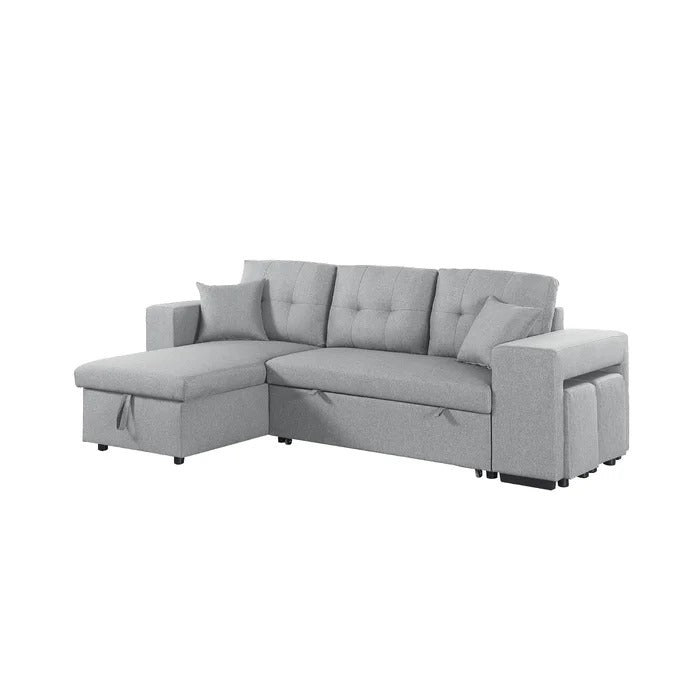 Sofa Cum Bed: Light Grey L Shape Sofa Cum Bed