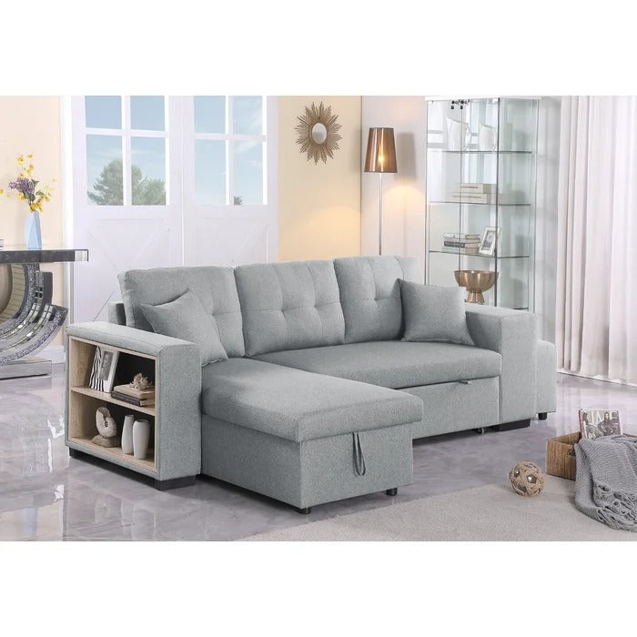 Sofa Cum Bed: Light Grey L Shape Sofa Cum Bed