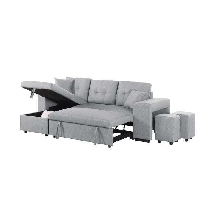 Sofa Cum Bed: Light Grey L Shape Sofa Cum Bed