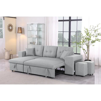 Sofa Cum Bed: Light Grey L Shape Sofa Cum Bed