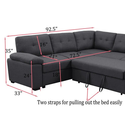 Sofa Cum Bed: Upholstered Sectional Sleeper Sofa & Chaise