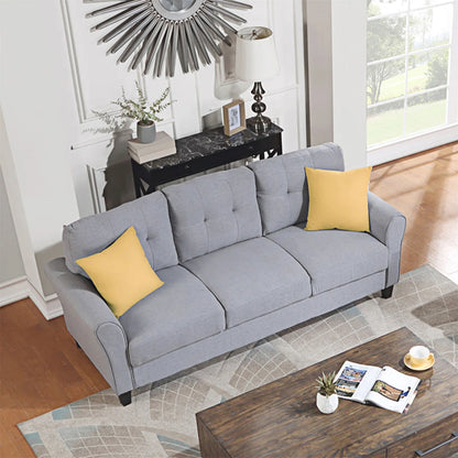 7 Seater Sofa Set: Linen Upholstered Sofa Set for Comfortable & Stylish