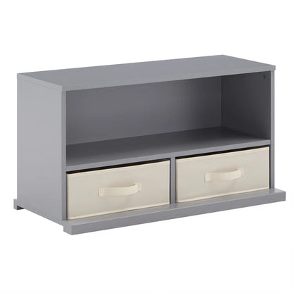 Kids Toy Storage Unit: 3-Bin Stackable Organiser with Shelf