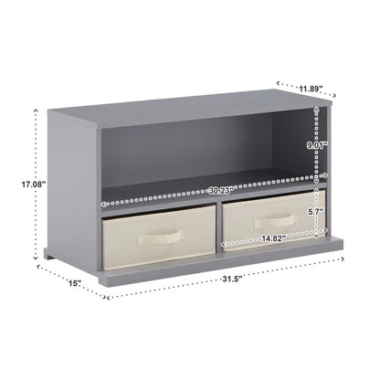 Kids Toy Storage Unit: 3-Bin Stackable Organiser with Shelf