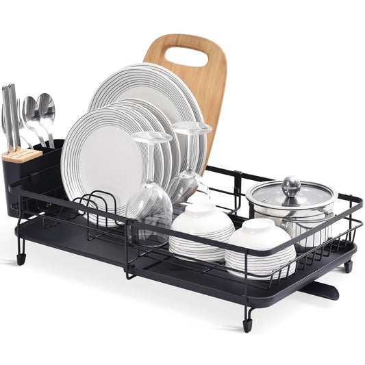 Kitchen Rack: Stainless Steel Kitchen Dish Rack, Adjustable Dish Drying Rack, Plate Rack, Extra Large Capacity Dish Drainer