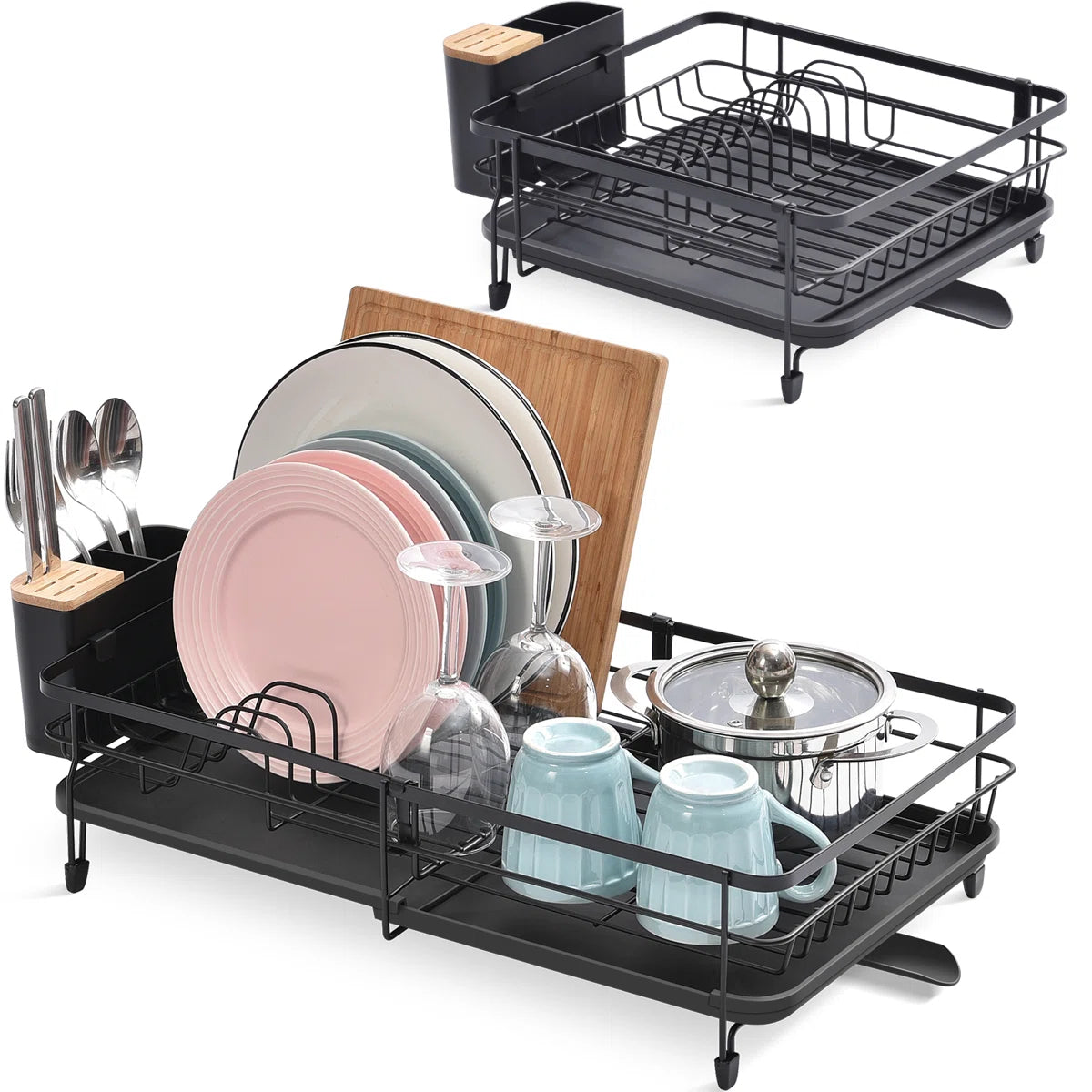 Kitchen Rack: Stainless Steel Kitchen Dish Rack, Adjustable Dish Drying Rack, Plate Rack, Extra Large Capacity Dish Drainer