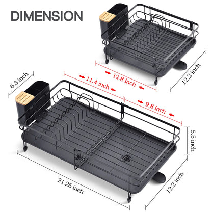 Kitchen Rack: Stainless Steel Kitchen Dish Rack, Adjustable Dish Drying Rack, Plate Rack, Extra Large Capacity Dish Drainer