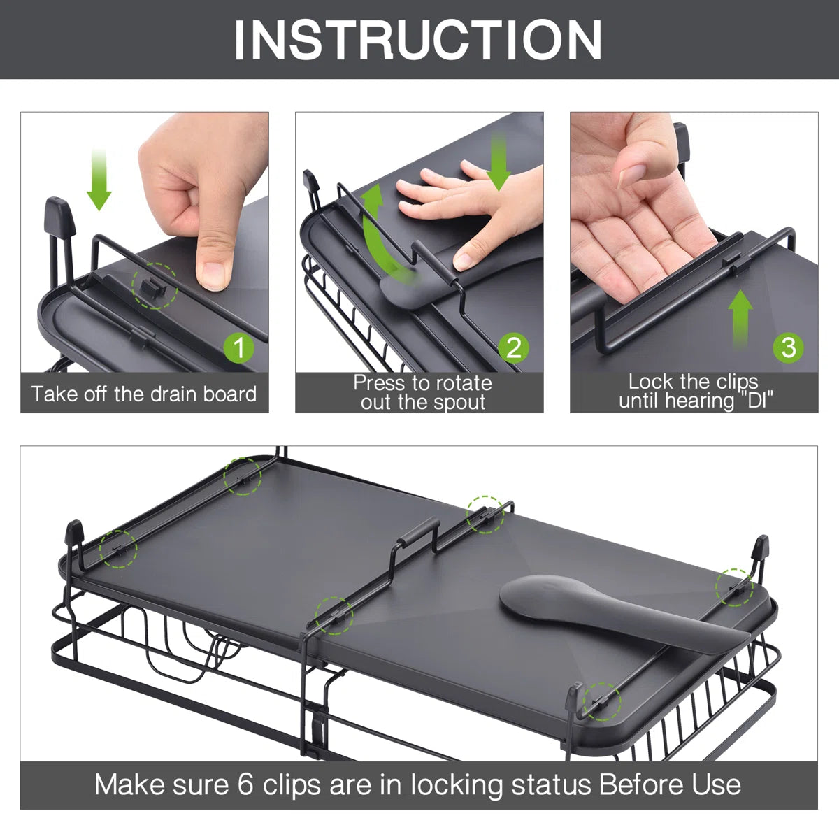 Kitchen Rack: Stainless Steel Kitchen Dish Rack, Adjustable Dish Drying Rack, Plate Rack, Extra Large Capacity Dish Drainer