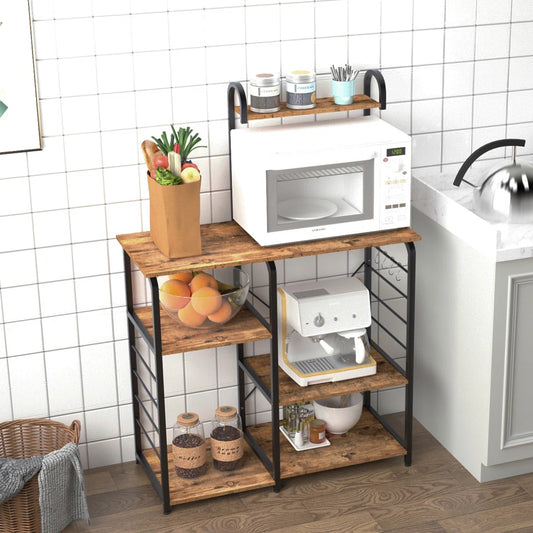 Kitchen Rack: Standard Baker's Rack Made of 35.4" Steel and Compatible with Microwave