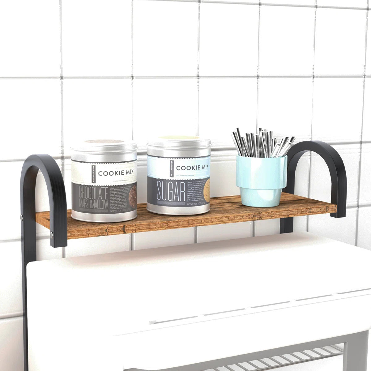 Kitchen Rack: Standard Baker's Rack Made of 35.4" Steel and Compatible with Microwave
