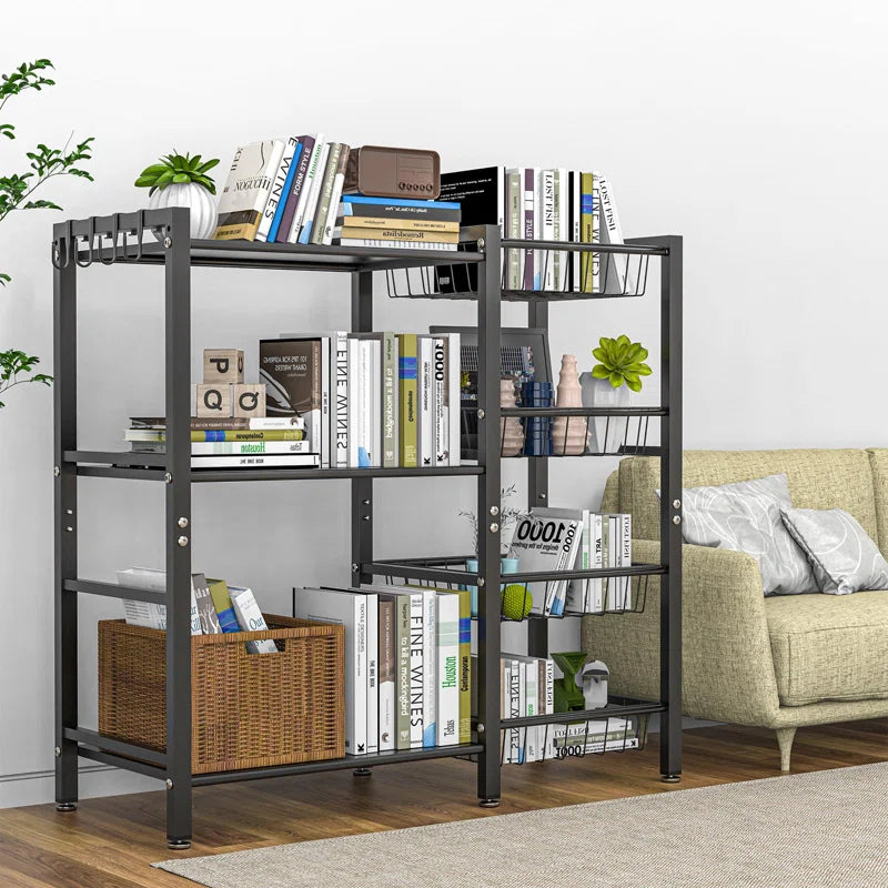 Kitchen Rack: Storage Rack with Steel Mesh Baskets for Kitchen Baker's Rack and Utility Microwave Oven Stand