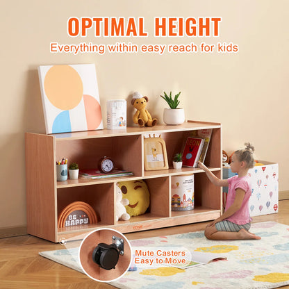 Kids Toy Storage Unit – 5-Compartment Wooden Organiser Cabinet for Classrooms & Homes