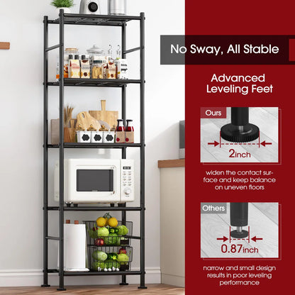 Kitchen Racks: Shelves for Storage Heavy-Duty Garage Shelving Unit with Leveling Feet and Shelf Organizer