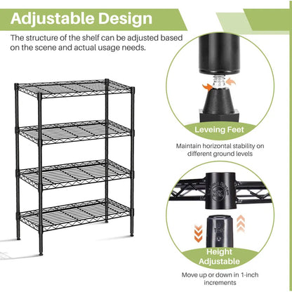 Kitchen Racks: Heavy-duty standing shelf organizer for the kitchen with adjustable metal wire racks