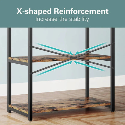 Kitchen Racks: 31.5" steel baker’s rack with microwave shelf, ideal for compact kitchen storage