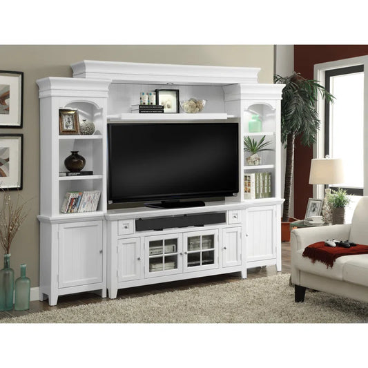 tv panel: 65" TV Wall Unit with Cabinets and Open Shelves