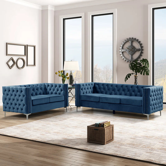 7 Seater Sofa Set: Stylish Living Room  2-Piece Sofa Set