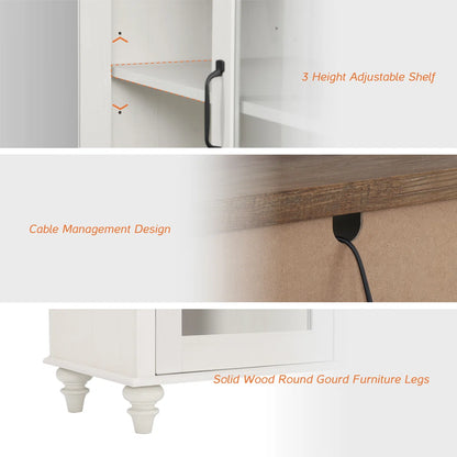 tv panel: 3-in-1 TV stand fits 75–90" TVs, with glass and wood doors, Kitchen Sideboard Buffet Cabinet For Dining Room