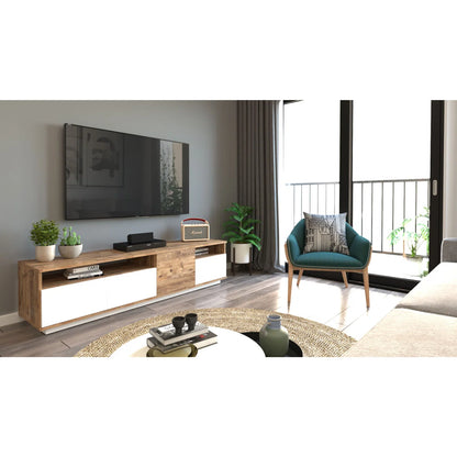 tv panel: Modern tv panel with Shelves, Designed for TVs Up to 40"