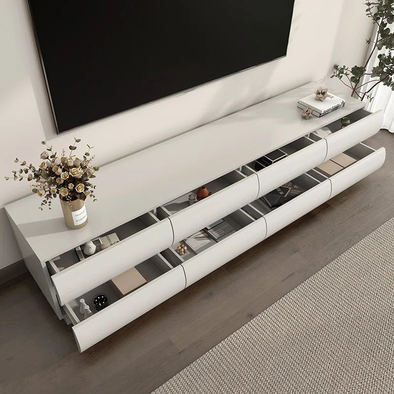 tv panel: 79.2" Nordic Style tv panel with 8 Spacious Storage Drawers