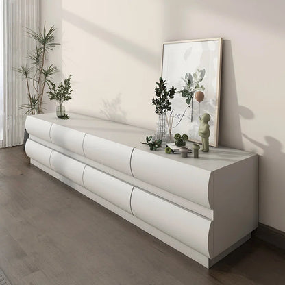 tv panel: 79.2" Nordic Style tv panel with 8 Spacious Storage Drawers