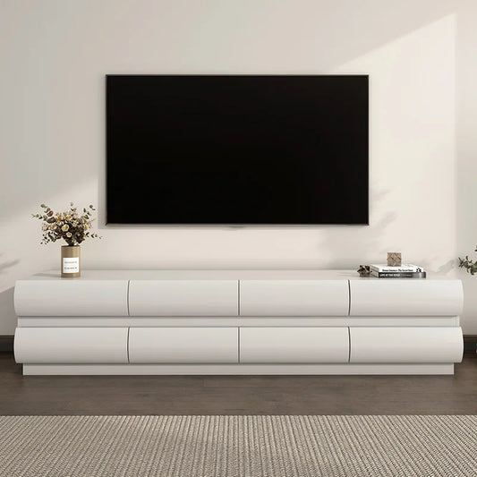 tv panel: 79.2" Nordic Style tv panel with 8 Spacious Storage Drawers