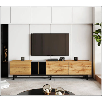 tv panel: tv panel for 80’’TV with 3 Doors, Media Console Table, Entertainment Center with Storage Cabinet