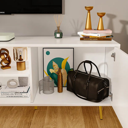 tv panel: Modern tv panel fits up to 78" with ample storage