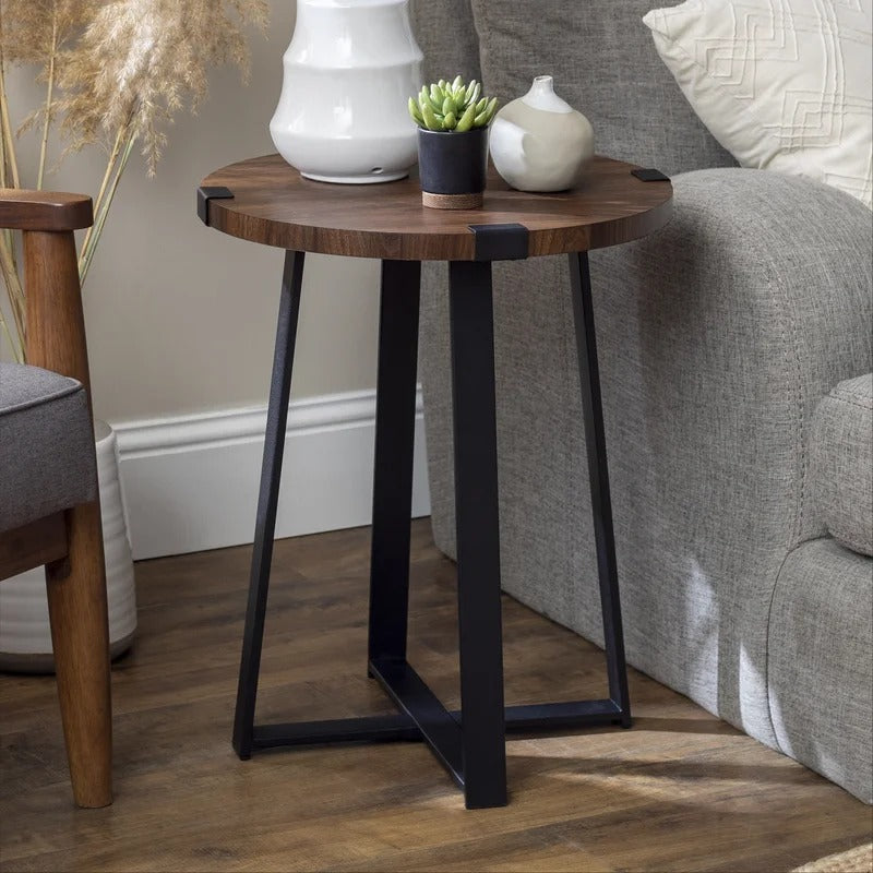 End Table: Tall Cross Legs End Table