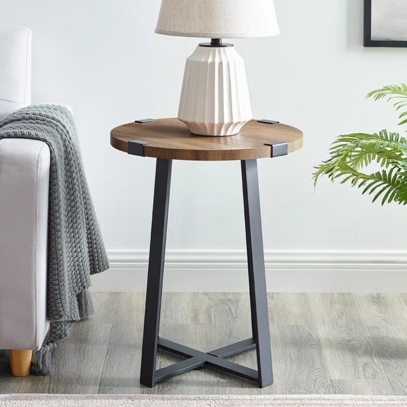 End Table: Tall Cross Legs End Table