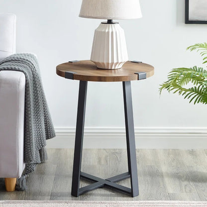End Table: Tall Cross Legs End Table