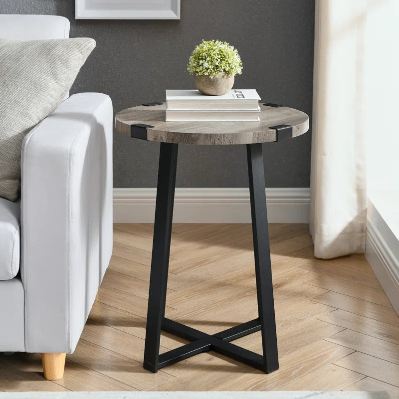 End Table: Tall Cross Legs End Table