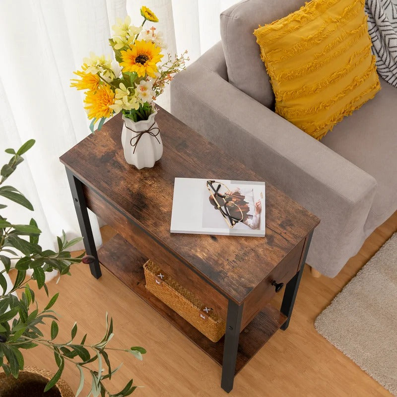 End Table: Tall End Table with Storage