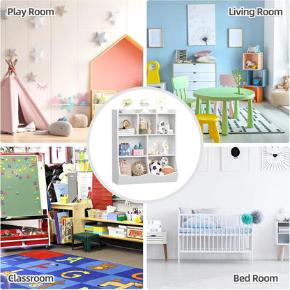 Kids Toy Storage Unit – Modern Toy Organiser with Shelves & Tilted Bins for Bedroom or Nursery