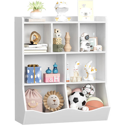 Kids Toy Storage Unit – Modern Toy Organiser with Shelves & Tilted Bins for Bedroom or Nursery