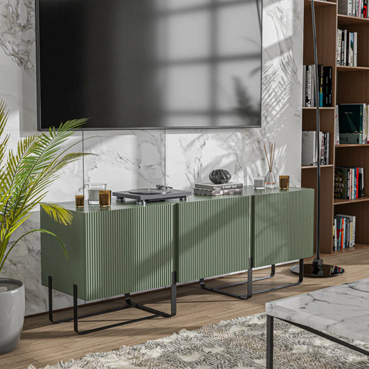 tv panel: Modern TV cabinet with storage, fits TVs up to 65"
