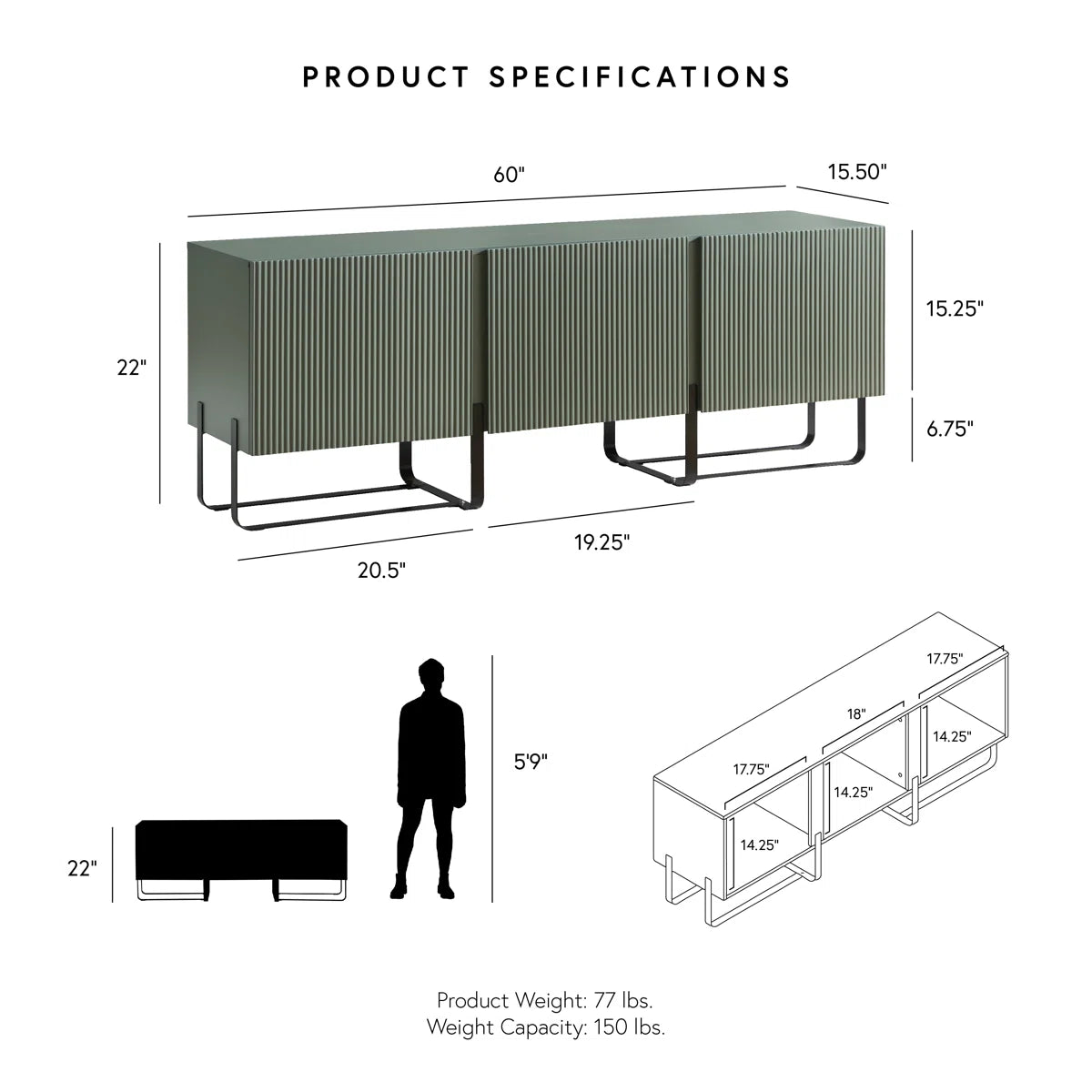 tv panel: Modern TV cabinet with storage, fits TVs up to 65"