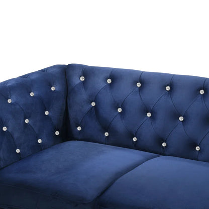 Luxury Sofa Sets: Glam Velvet Sofa Set with Crystal Tufting & Silver Nailhead – Trevin Collection