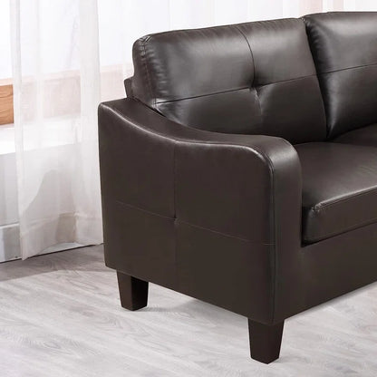 Luxury Sofa Sets: 2-Piece Faux Leather Reception Sofa & Loveseat Set