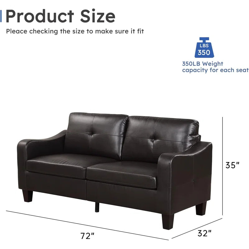 Luxury Sofa Sets: 2-Piece Faux Leather Reception Sofa & Loveseat Set