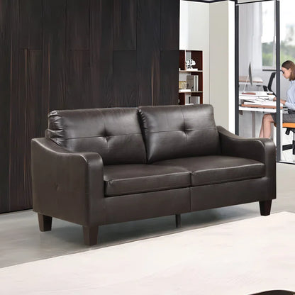 Luxury Sofa Sets: 2-Piece Faux Leather Reception Sofa & Loveseat Set