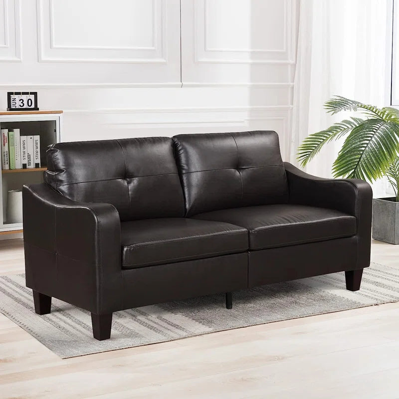Luxury Sofa Sets: 2-Piece Faux Leather Reception Sofa & Loveseat Set